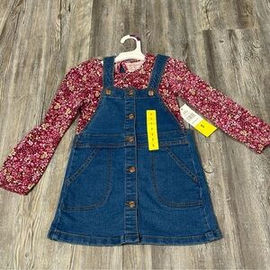 BCBG Kids Floral Pink and Blue Denim Dress